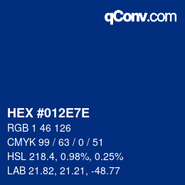 Color code: HEX #012E7E | qconv.com