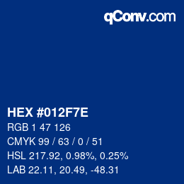 Color code: HEX #012F7E | qconv.com