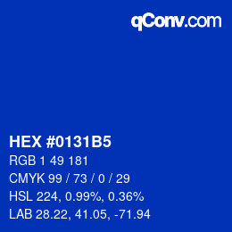 Color code: HEX #0131B5 | qconv.com