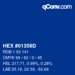 Código de color: HEX #01358D | qconv.com