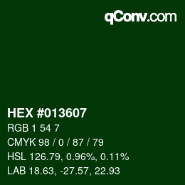 Color code: HEX #013607 | qconv.com