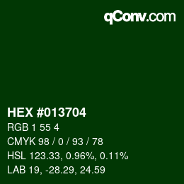 颜色代码: HEX #013704 | qconv.com