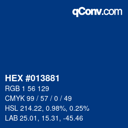 Color code: HEX #013881 | qconv.com