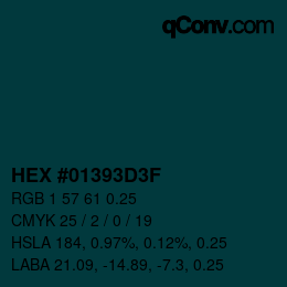 Code couleur: HEX #01393D3F | qconv.com