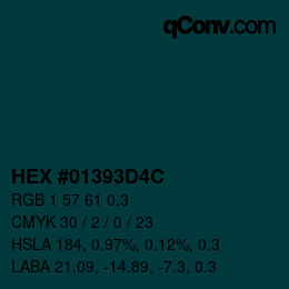 颜色代码: HEX #01393D4C | qconv.com