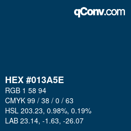 Color code: HEX #013A5E | qconv.com