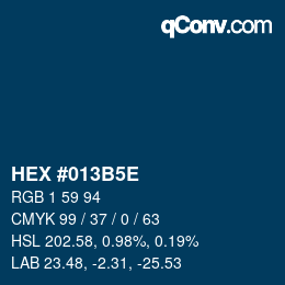 Code couleur: HEX #013B5E | qconv.com