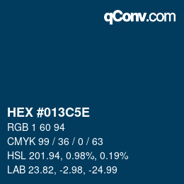 Color code: HEX #013C5E | qconv.com