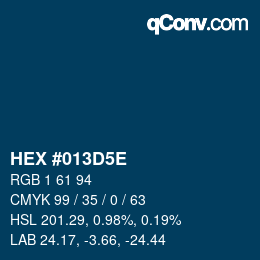 Color code: HEX #013D5E | qconv.com