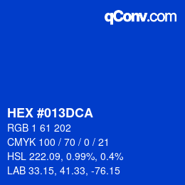 Color code: HEX #013DCA | qconv.com