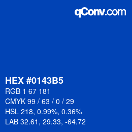 Color code: HEX #0143B5 | qconv.com