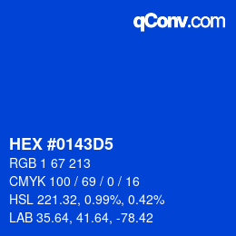 Color code: HEX #0143D5 | qconv.com
