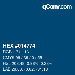 Color code: HEX #014774 | qconv.com