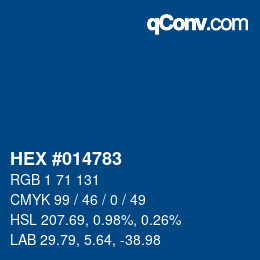 Color code: HEX #014783 | qconv.com