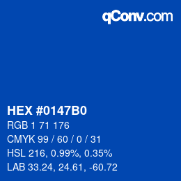 Color code: HEX #0147B0 | qconv.com