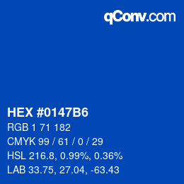 Color code: HEX #0147B6 | qconv.com