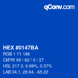 カラーコード: HEX #0147BA | qconv.com