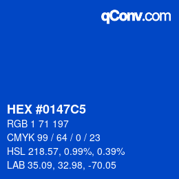 Color code: HEX #0147C5 | qconv.com