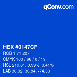 Color code: HEX #0147CF | qconv.com