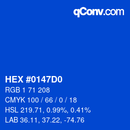 Color code: HEX #0147D0 | qconv.com