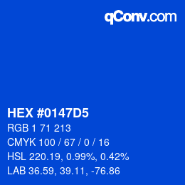 Color code: HEX #0147D5 | qconv.com