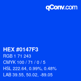 Color code: HEX #0147F3 | qconv.com