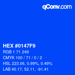 Color code: HEX #0147F9 | qconv.com