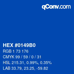 Color code: HEX #0149B0 | qconv.com