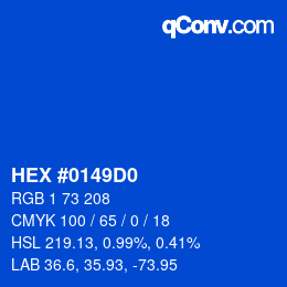 Color code: HEX #0149D0 | qconv.com