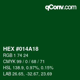 Color code: HEX #014A18 | qconv.com