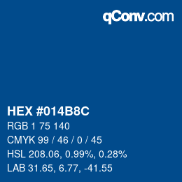 Color code: HEX #014B8C | qconv.com