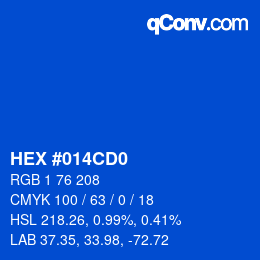 Color code: HEX #014CD0 | qconv.com