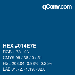 Color code: HEX #014E7E | qconv.com