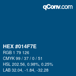 Color code: HEX #014F7E | qconv.com