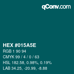 Color code: HEX #015A5E | qconv.com