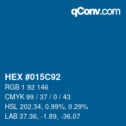 Color code: HEX #015C92 | qconv.com