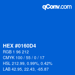Color code: HEX #0160D4 | qconv.com