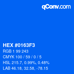 Color code: HEX #0163F3 | qconv.com