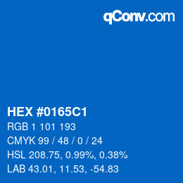 Color code: HEX #0165C1 | qconv.com