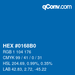 Color code: HEX #0168B0 | qconv.com
