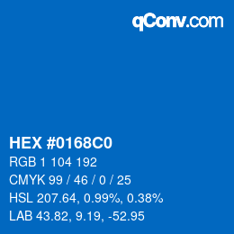 Color code: HEX #0168C0 | qconv.com