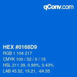 Color code: HEX #0168D9 | qconv.com