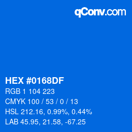 Color code: HEX #0168DF | qconv.com