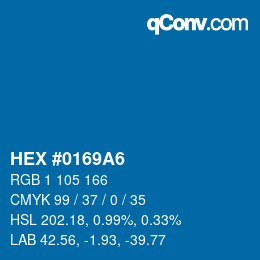 Color code: HEX #0169A6 | qconv.com