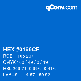 Color code: HEX #0169CF | qconv.com
