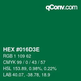 Color code: HEX #016D3E | qconv.com