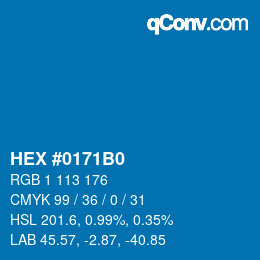 カラーコード: HEX #0171B0 | qconv.com