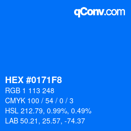 Color code: HEX #0171F8 | qconv.com