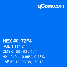 Color code: HEX #0172F4 | qconv.com
