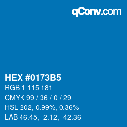Color code: HEX #0173B5 | qconv.com